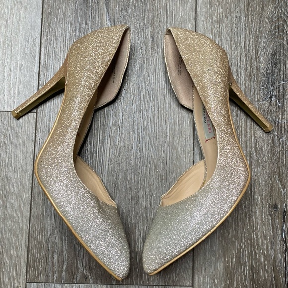 Chinese Laundry By Kristin Cavallari Formal Pointed Toe Heel Sparkly Gold Silver - Picture 4 of 16